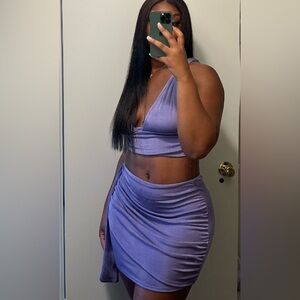 Purple Velvet Two-Piece Set